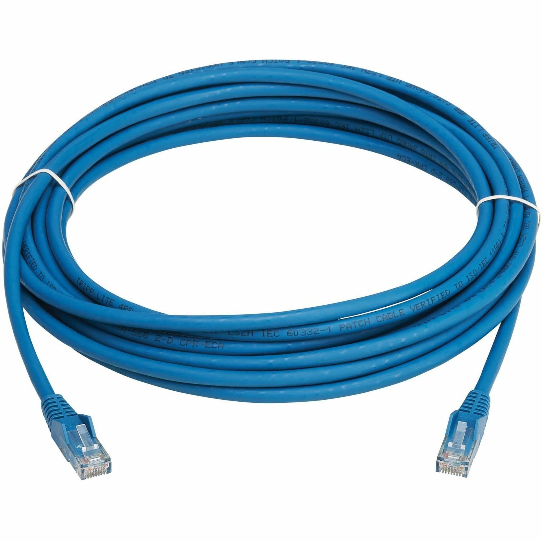 Full length view of 5-meter blue Cat6 ethernet cable with connectors-alternate-image2