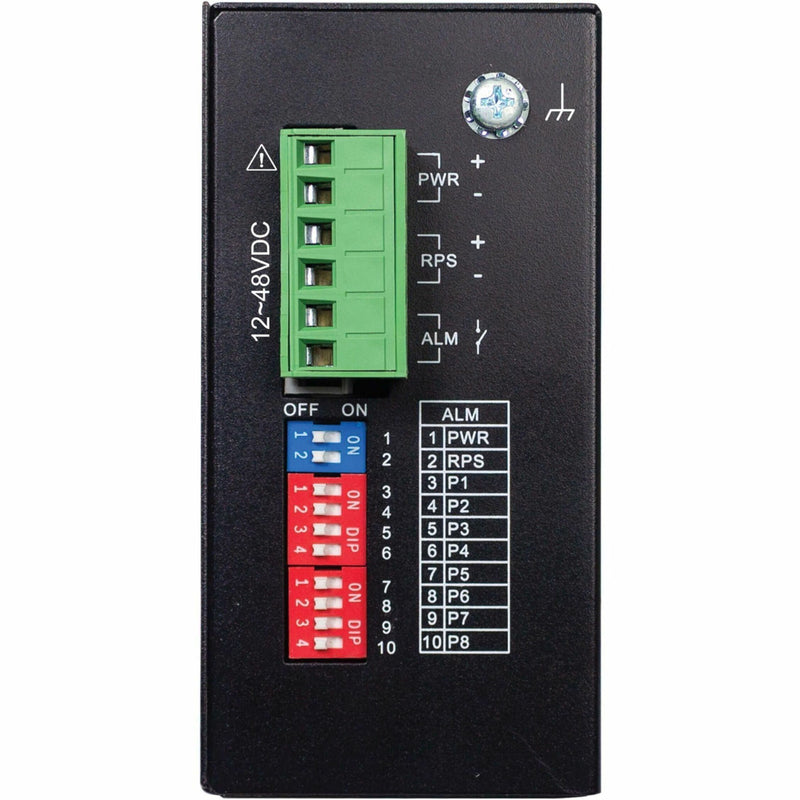 Power management interface of NGI-U08A showing terminal block and DIP switches