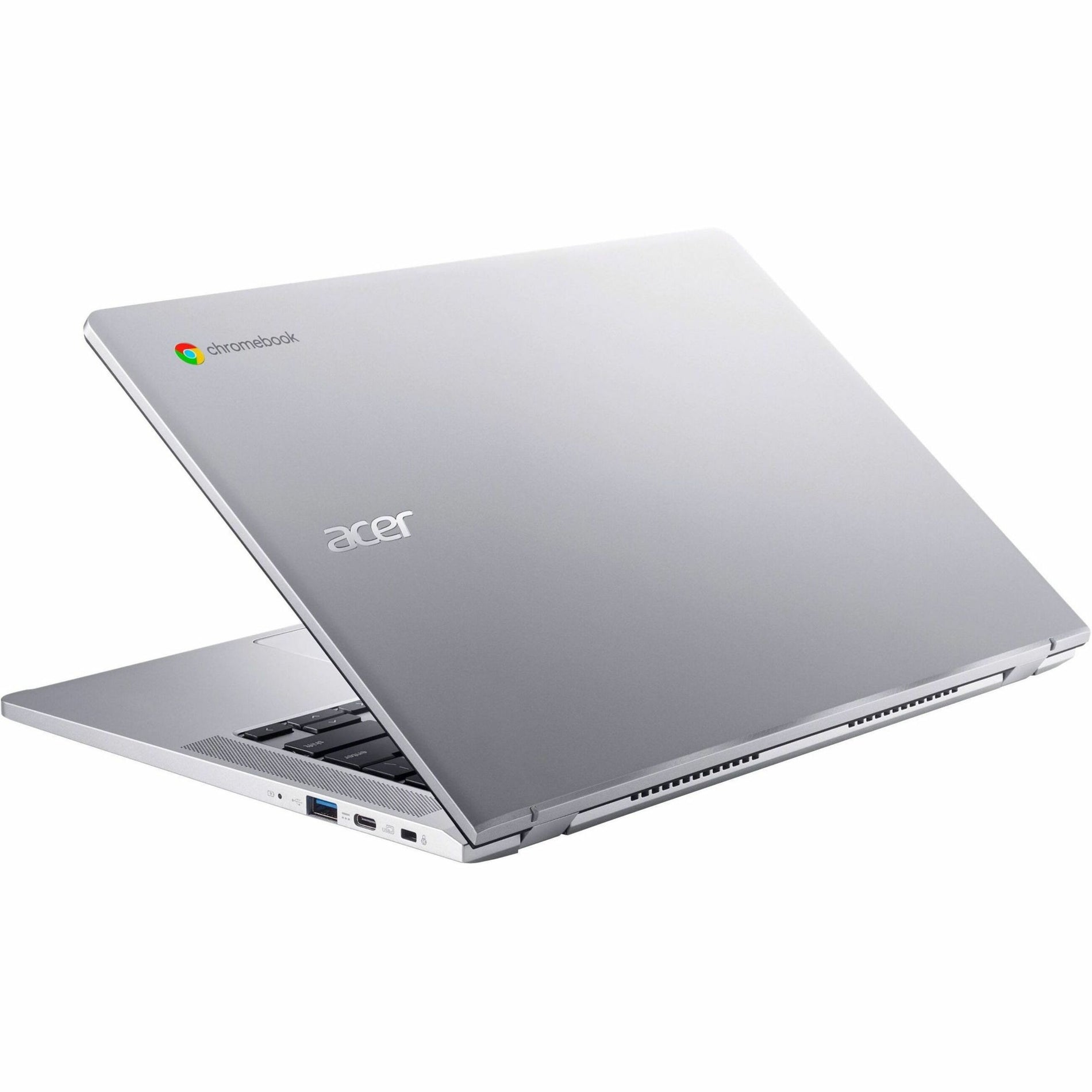 Rear quarter view of Acer Chromebook 314 showing premium silver finish-alternate-image5