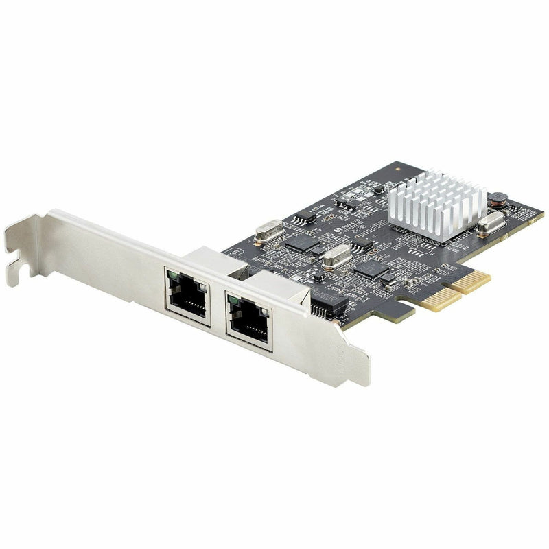 StarTech.com 2-port 2.5GbE network adapter card showing dual RJ-45 ports and PCIe interface