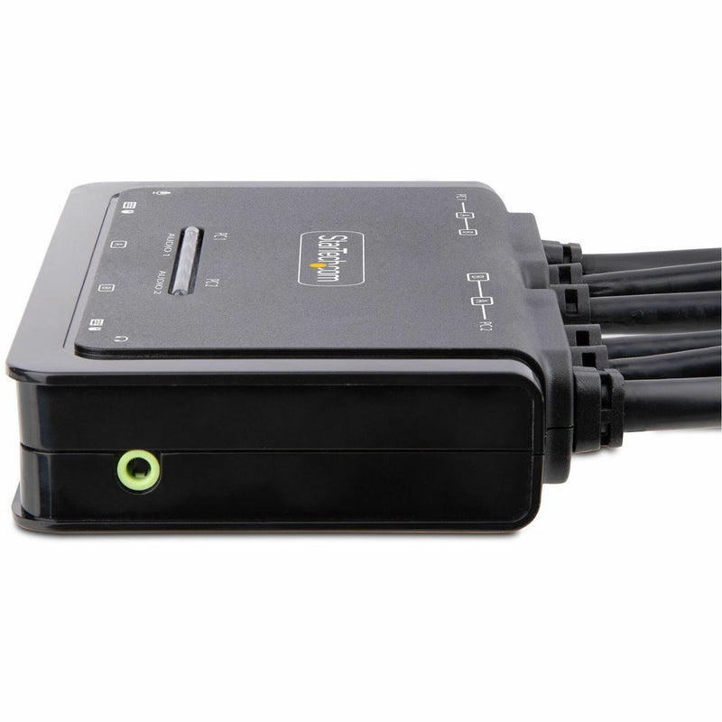 Alternate side view of StarTech.com KVM switch showing audio control features