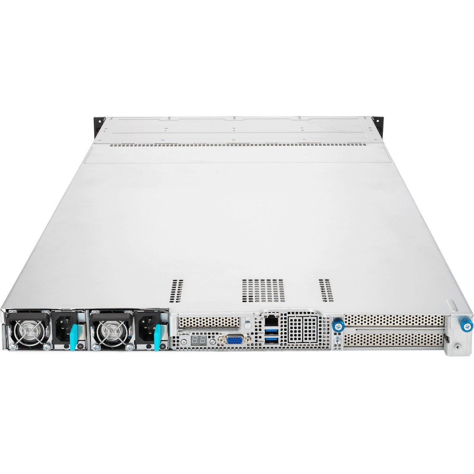 Rear view of ASUS server showing I/O ports and power supply configuration-alternate-image4