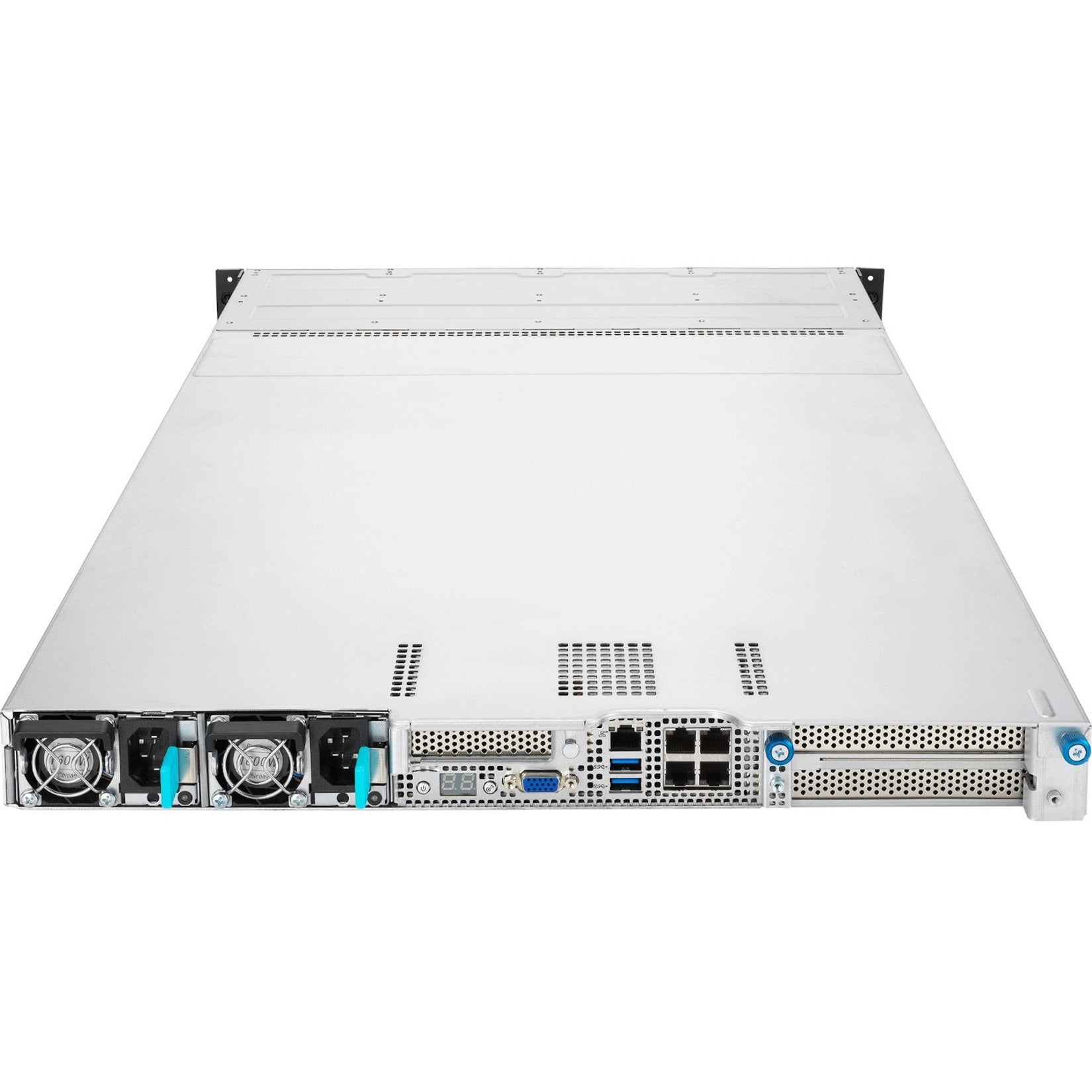 Close-up of server rear I/O panel showing network and management ports-alternate-image5