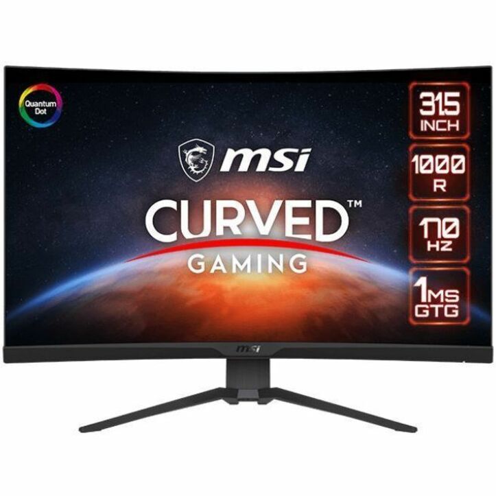 MSI MAG325CQRFQD Rapid VA with Quantum Dot 32" Curved Gaming Monitor, 170Hz, QHD, HDR Ready