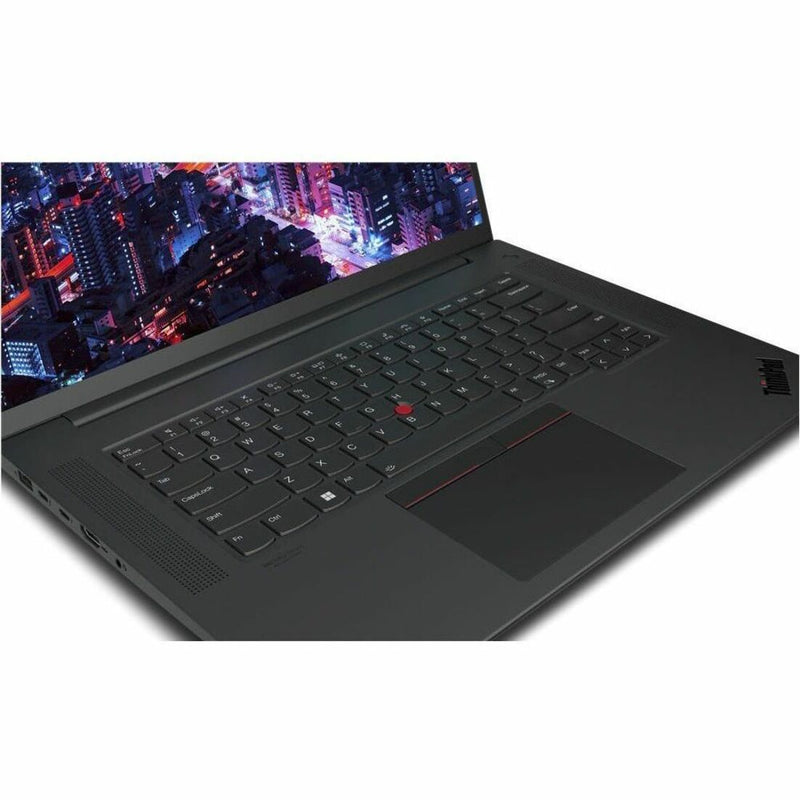 Close-up view of ThinkPad P1 Gen 6 keyboard and touchpad