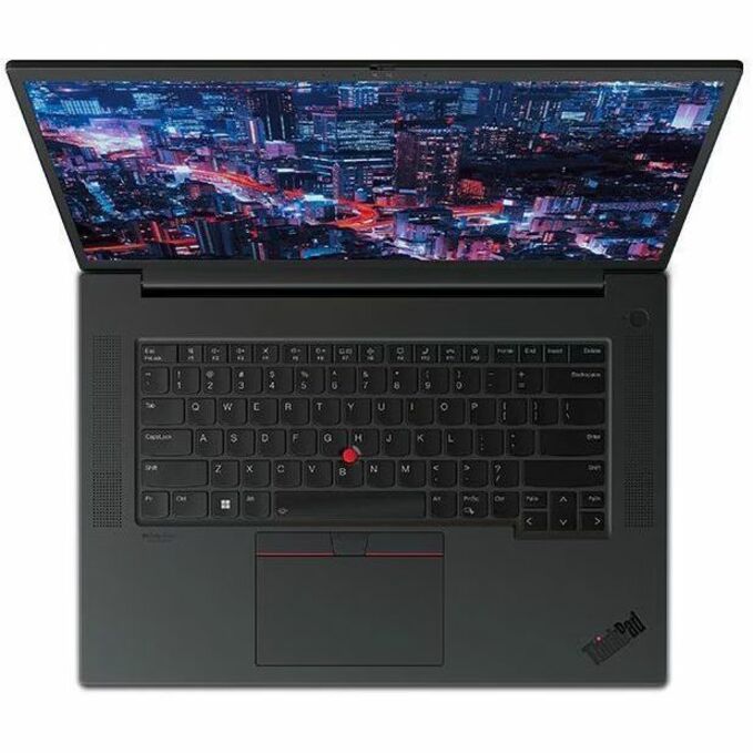 Top-down view of ThinkPad P1 Gen 6 showing keyboard and display layout