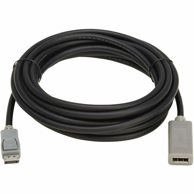 10-foot black DisplayPort extension cable with gray connectors showing full cable length