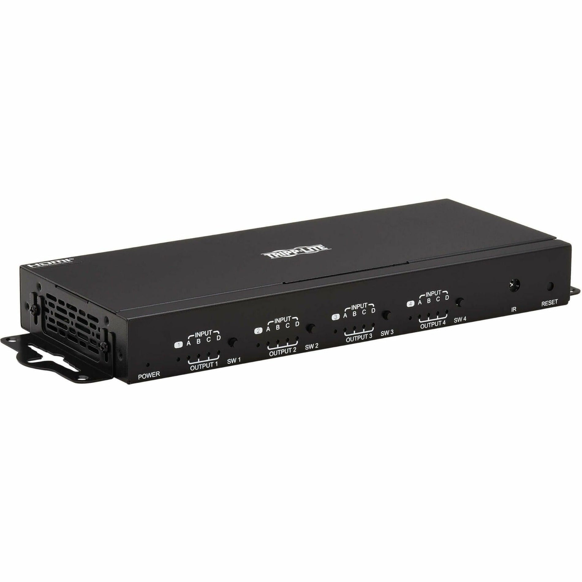 Tripp Lite B119-4X4-4K 4x4 HDMI Matrix Switch/Splitter 4K UHD 1080p 3 Year Warranty Tripp Lite B119-4X4-4K 4x4 HDMI Matrix Schakelaar/Splitter 4K UHD 1080p 3 Jaar Garantie