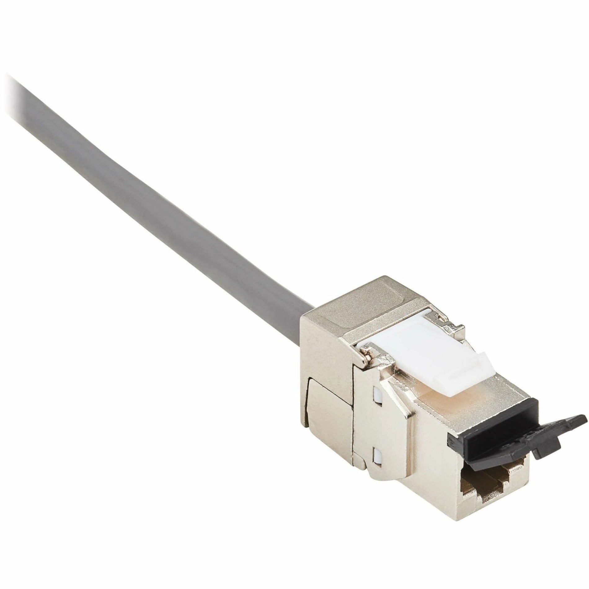 Tripp Lite N238-SHC8-TF-1 Cat8 STP Blindaje Modular Sin Herramientas Jack Keystone 568A/568B TAA PoE Protección EMI/RF PoE++ Soporte de 4-Pares de Energía sobre Ethernet (4PPoE)