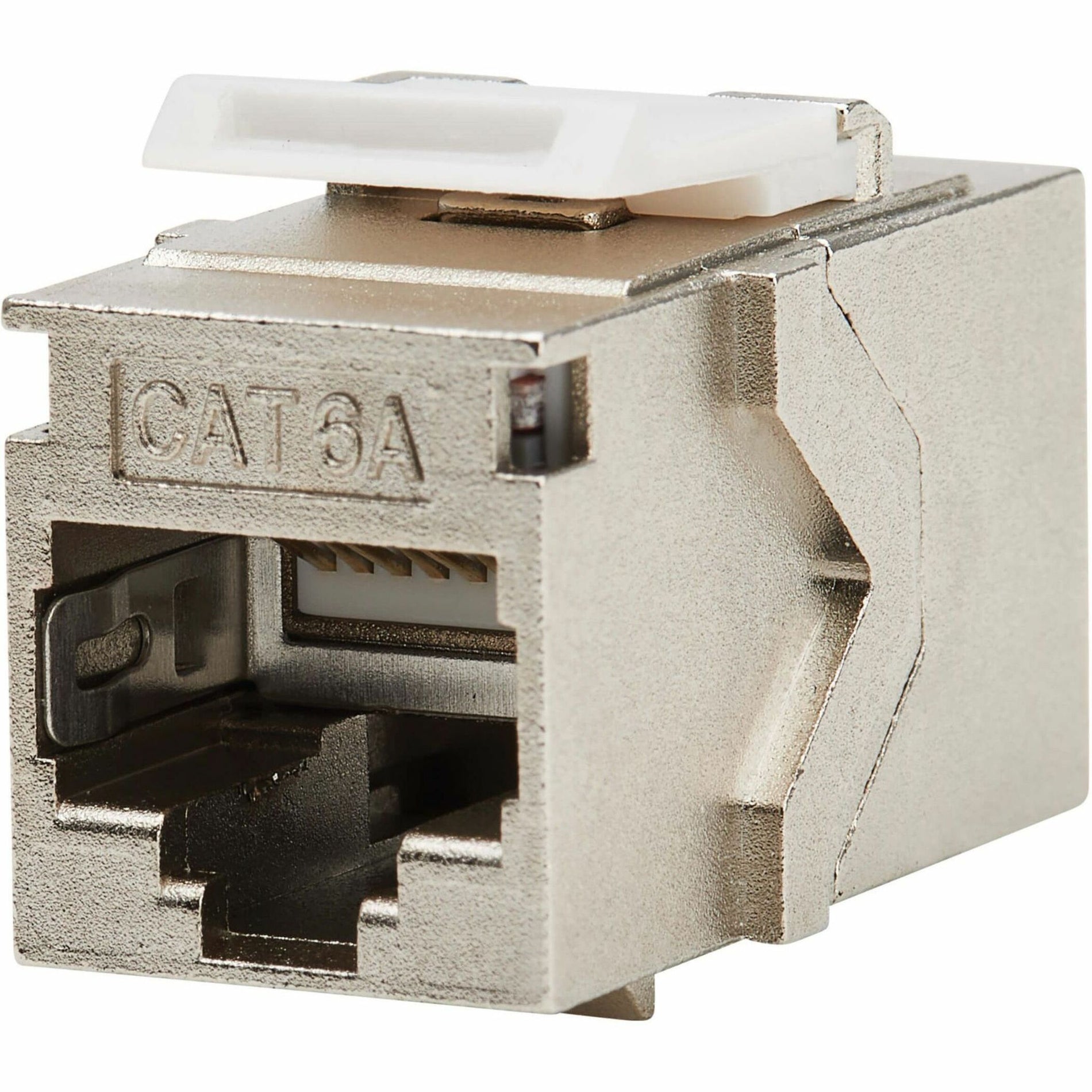 Angled perspective of Cat6a coupler showing cable entry point and housing design-alternate-image4