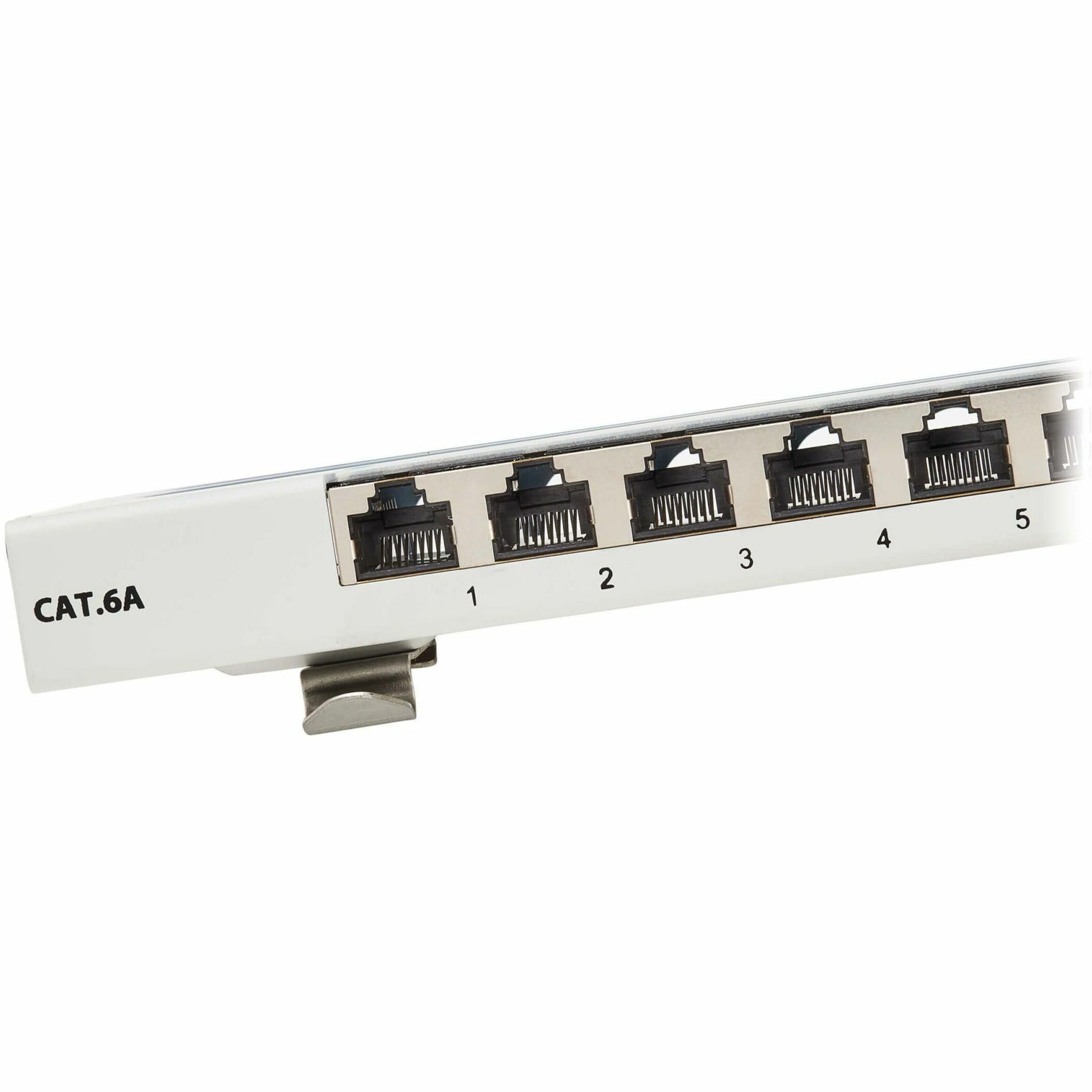 Tripp Lite N250-SH08-DIN6A Panel de conexión Cat6a STP 8 Puertos Montaje en riel DIN o pared Cumple con TAA