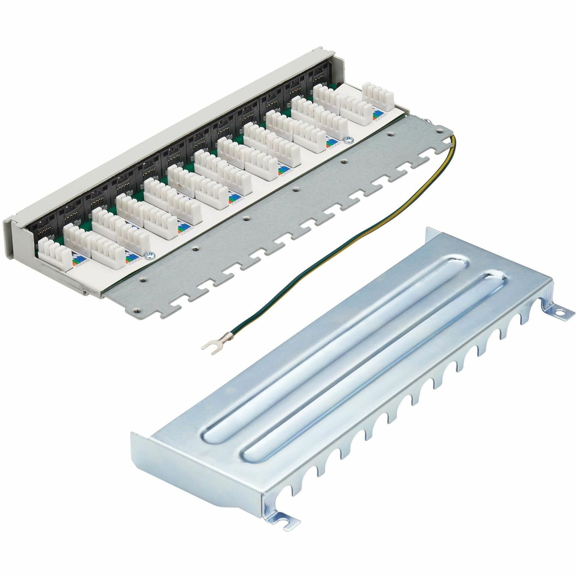 ترِب لايت N250-SH12-DIN6A بانيل فاصل CAT6A STP، 12 منفذ، قابل للتثبيت على سكة DIN أو الحائط، متوافق مع TAA