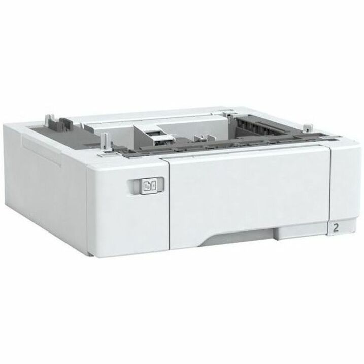 Xerox 097N02468 550-sheet paper tray with integrated 100-sheet bypass tray in white, showing clean industrial design and professional build quality