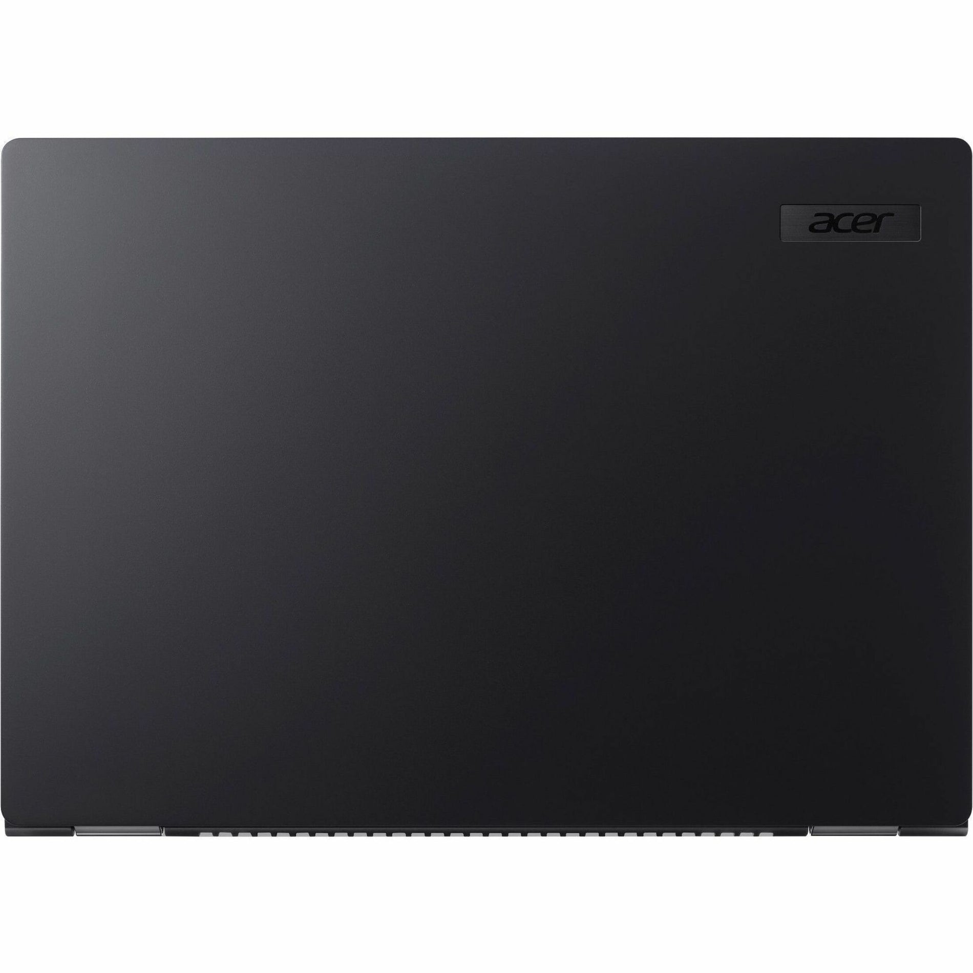 Top view of Acer TravelMate P6 showing sleek black finish and Acer logo-alternate-image5