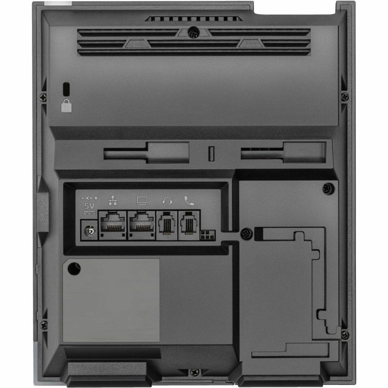 Rear view of Poly CCX 400 showing connectivity ports and PoE interface