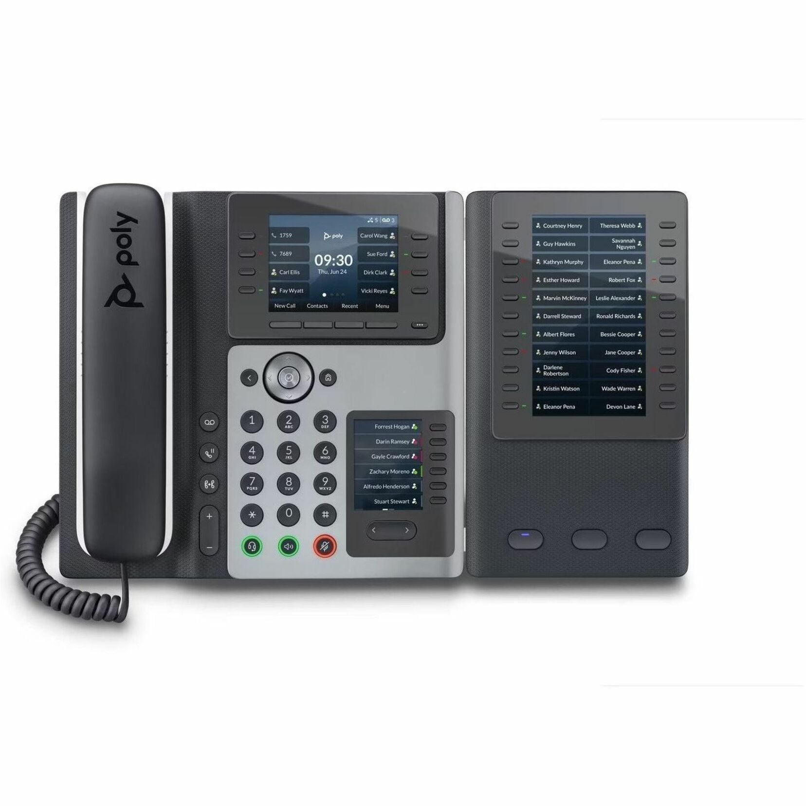 Poly 82M90AA Edge E450 Teléfono IP y habilitado para PoE con cable / inalámbrico Wi-Fi Bluetooth de escritorio negro