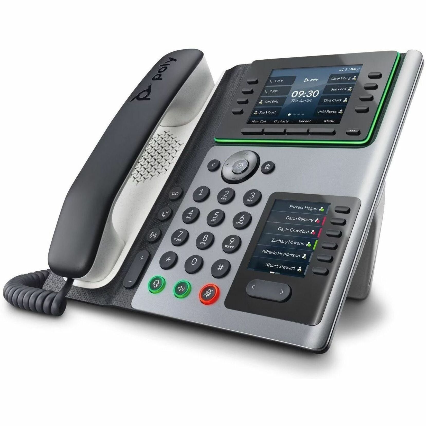 بولي  82M90AA إيدج E450 هاتف آي بي مُفعَل بتقنية ال PoE ، سلكي/لاسلكي، واي فاي، بلوتوث، سطح المكتب، أسود  العلامة التجارية: بولي