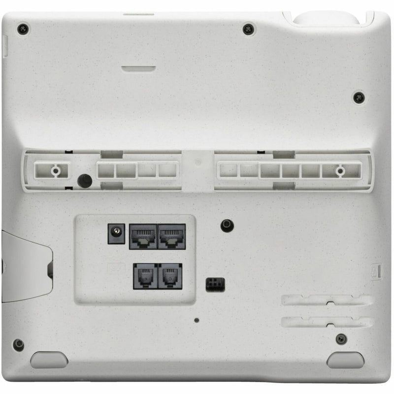 Bottom view of Poly Edge E400 showing network ports and mounting options