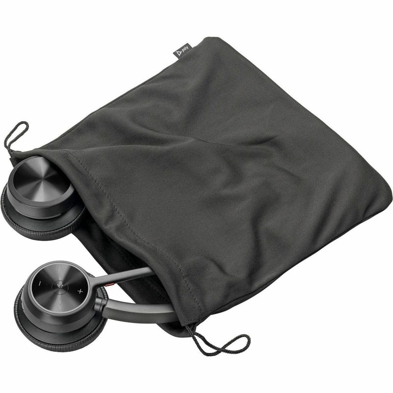 Poly Voyager 4320-M headset with carrying pouch