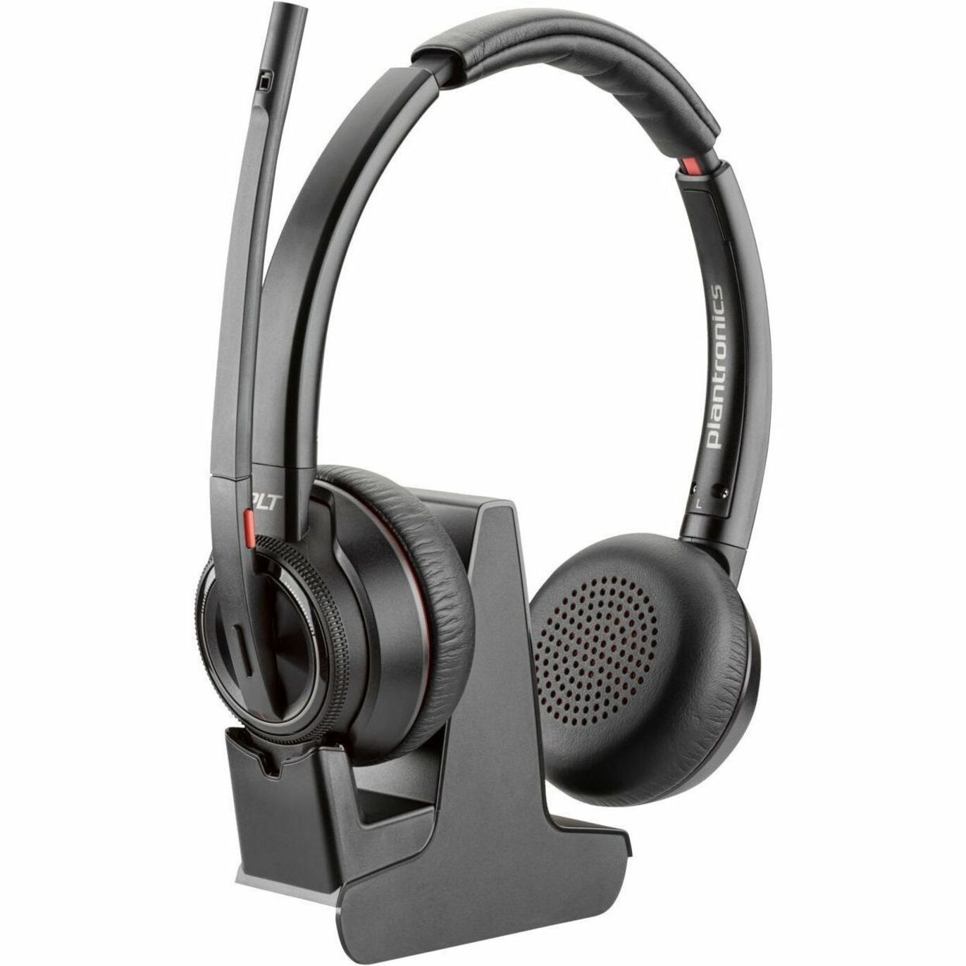 Poly Savi 8220 Kantor Stereo DECT 1920-1930 MHz Headset Headset Nirkabel dengan Mikrofon Peredam Kebisingan Garansi 2 Tahun