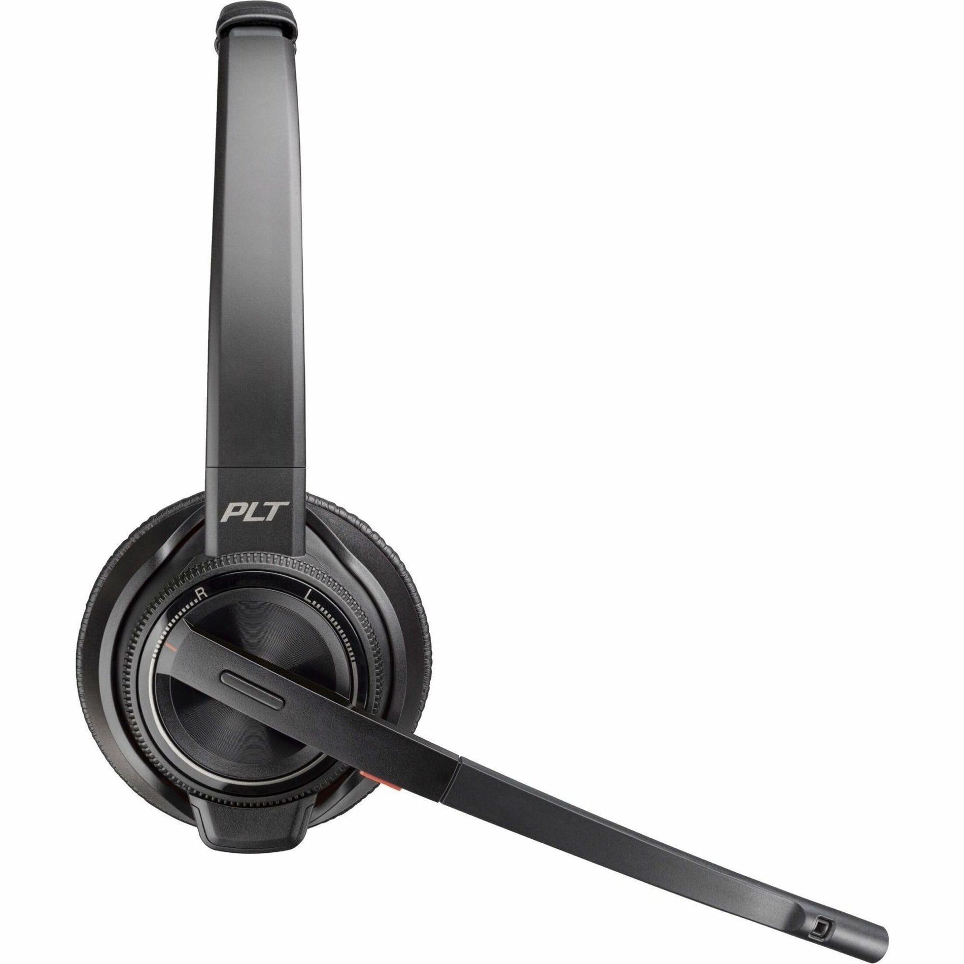 Side view of Poly Savi 8220 headset showing adjustable noise-canceling boom microphone-alternate-image2