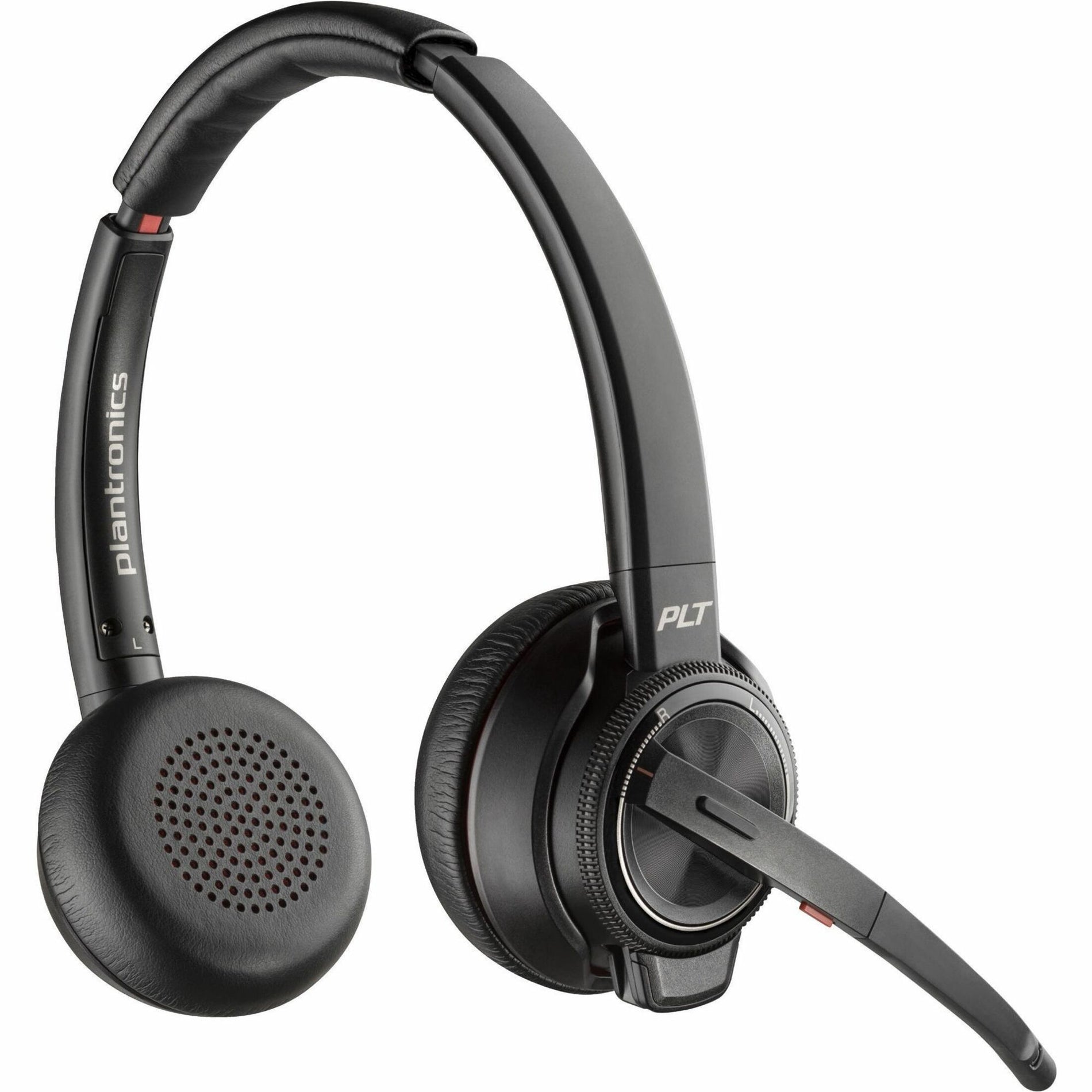 Front view of Poly Savi 8220 wireless headset showing dual earpieces and cushioned headband-alternate-image3