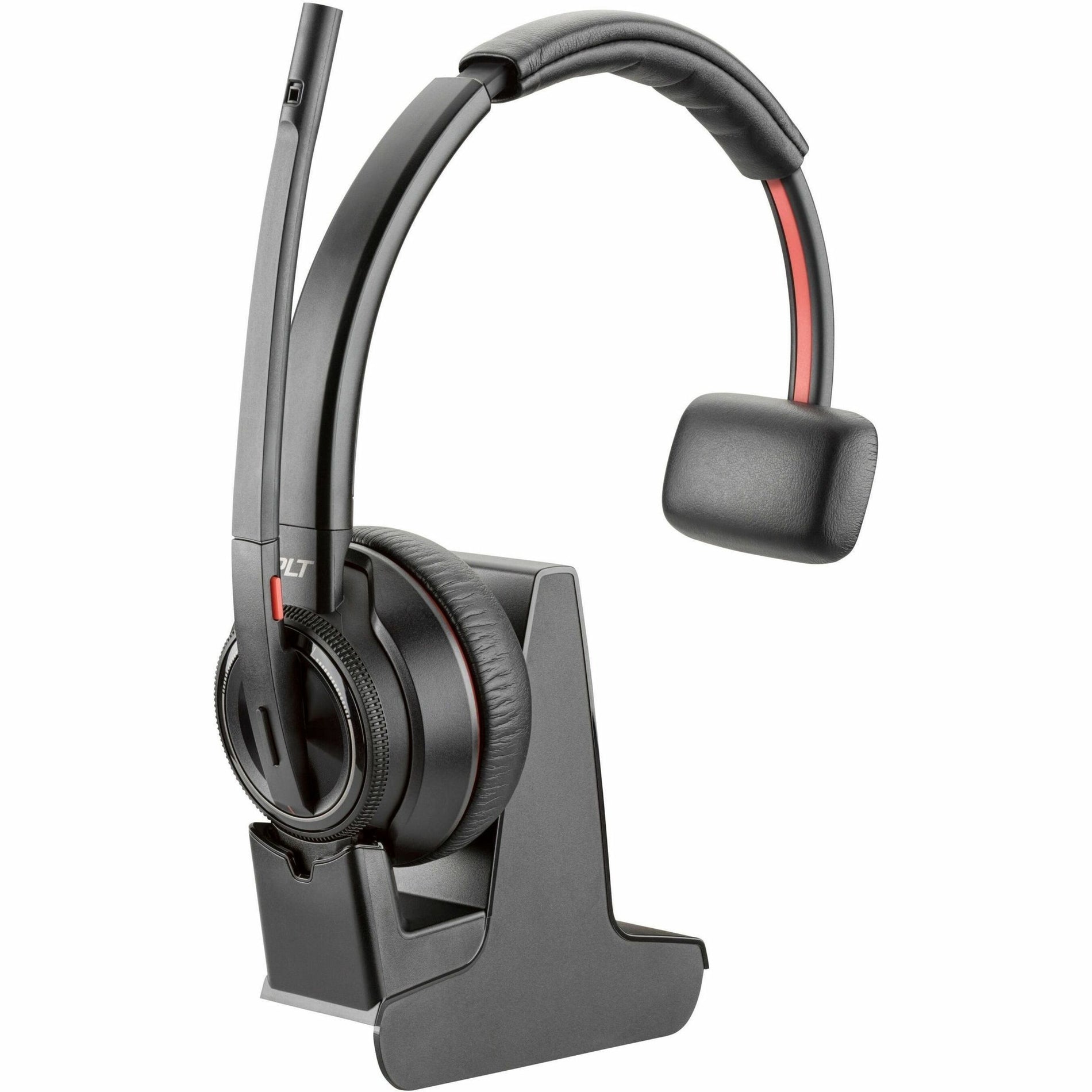 Detailed view of Poly Savi 8210 headset highlighting premium build quality and audio components-alternate-image7