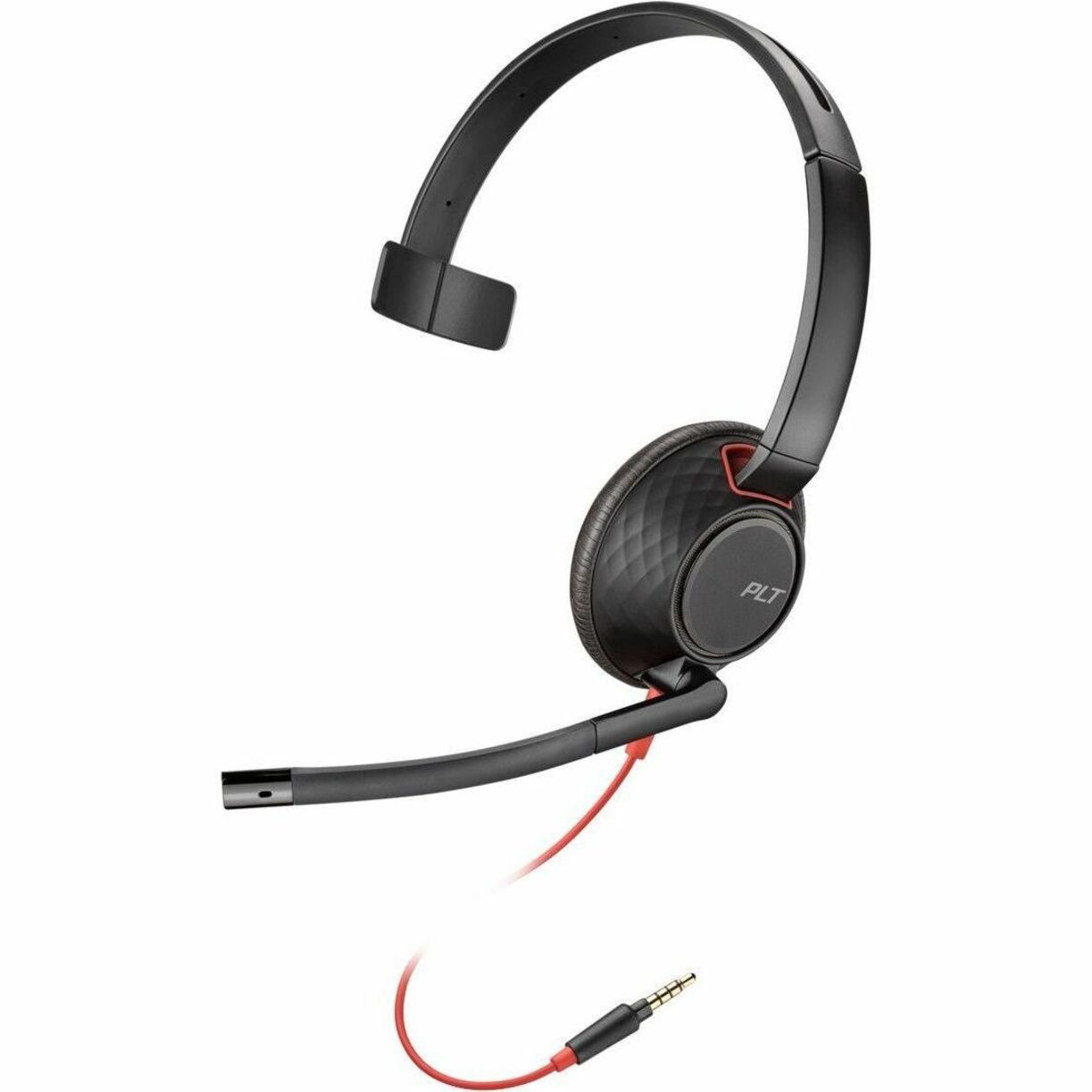 Poly Blackwire 5210 Headset, Wired Monaural Over-head, Noise Cancelling Mic, USB-C & 3.5mm, Wideband Audio, DSP, SoundGuard, Ergonomic Design for All-day Comfort - 85Q66AA (1 Year Warranty)