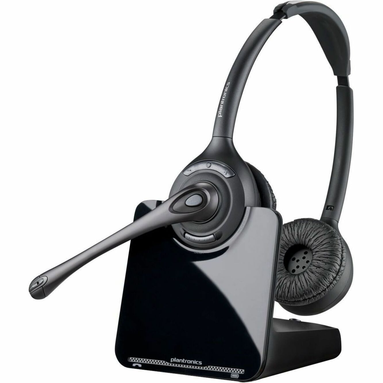 Poly CS520-XD wireless binaural headset with noise-canceling boom microphone and charging base station-alternate-image1