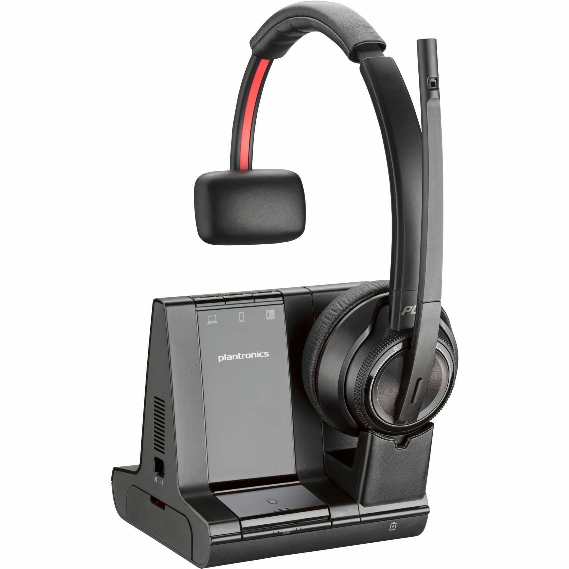 Poly Savi 8210 UC Microsoft Teams Certified DECT 1920-1930 MHz USB-A Headset Wireless Over-the-head Headset met Boom Microfoon Zwart