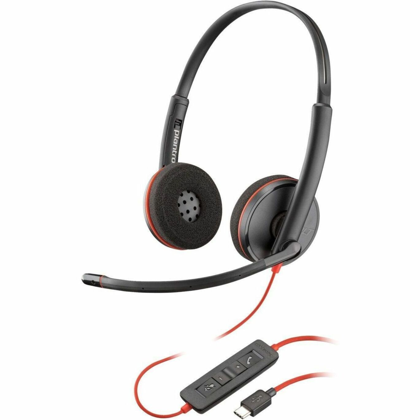 بولي ٨٠S٠٧AA سماعة رأس بلاكوير C3220 ، ثنائية القناة فوق الأذن فوق الرأس ، نوع USB المرئي ، قابل للإلغاء الضوضاء