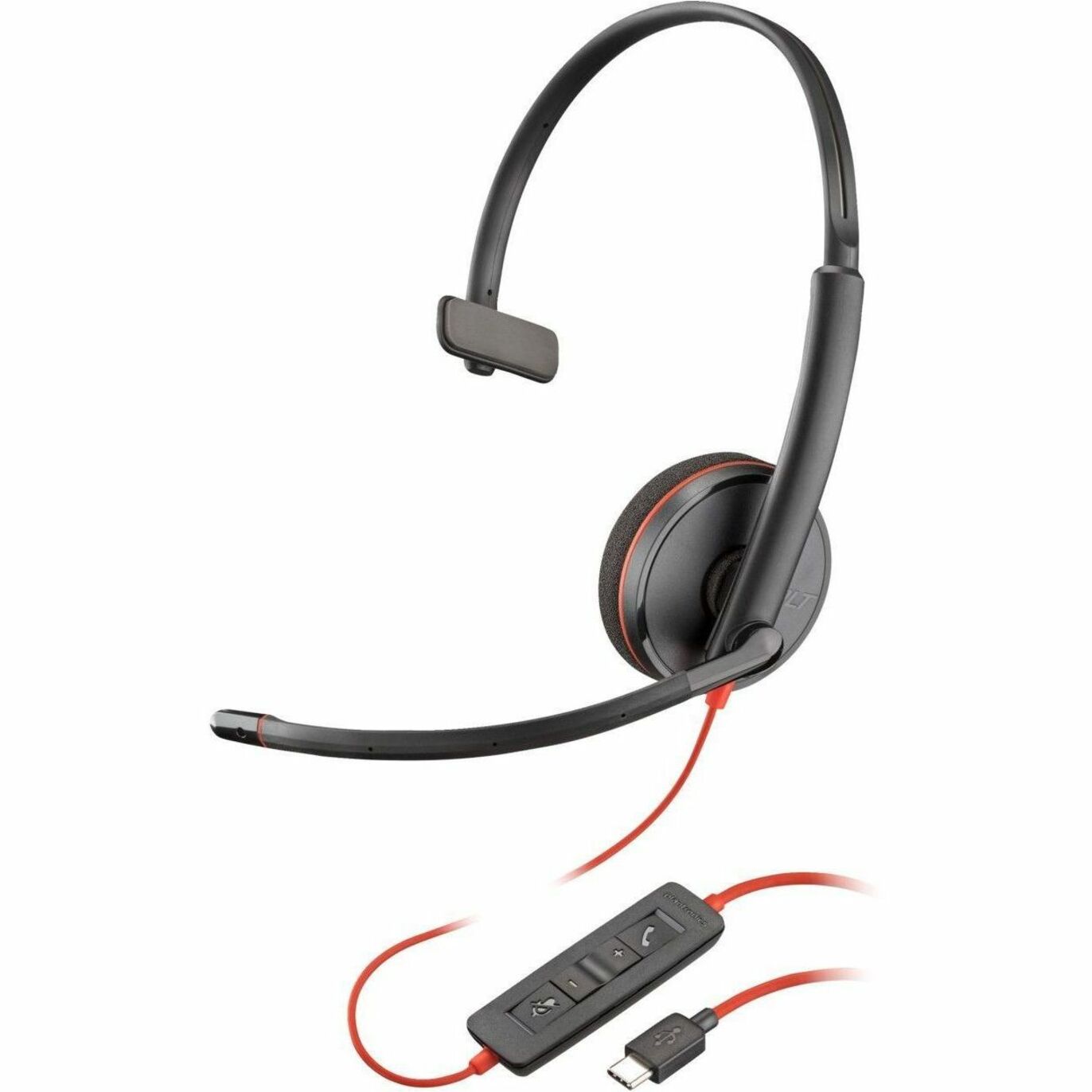 品牌: Poly 型号: 80S09A6 Blackwire 3210 Headset 单耳 顶戴式 USB C 迷你耳机插孔 (3.5毫米) 降噪