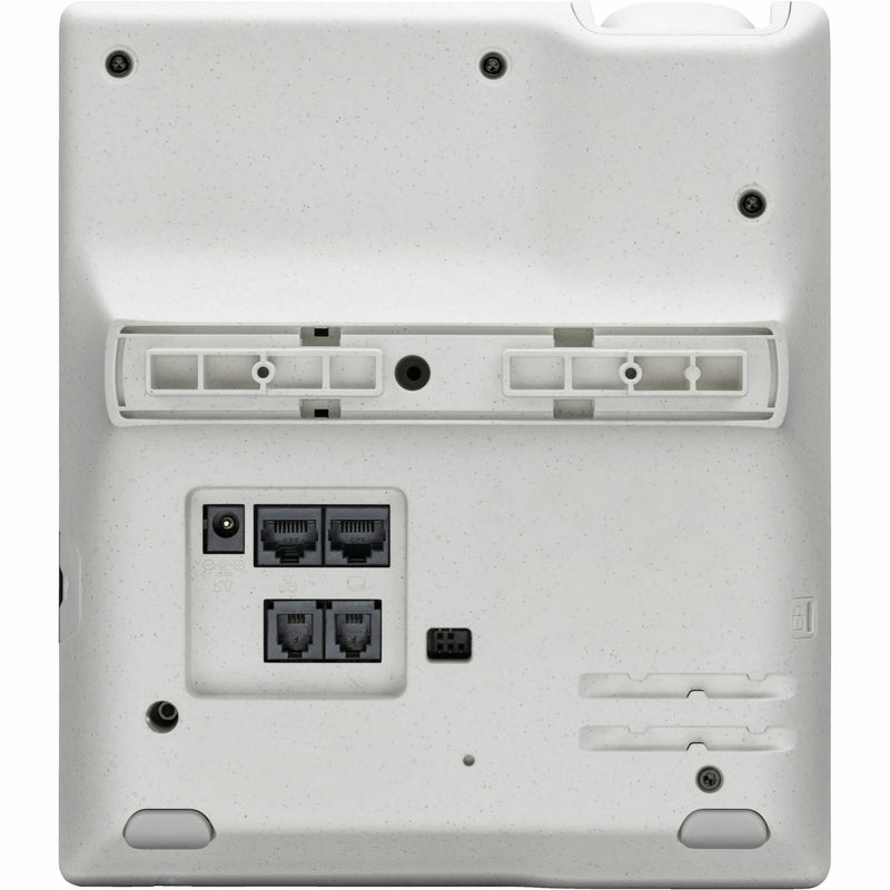 Back view of Poly Edge E320 IP phone showing network ports and mounting options