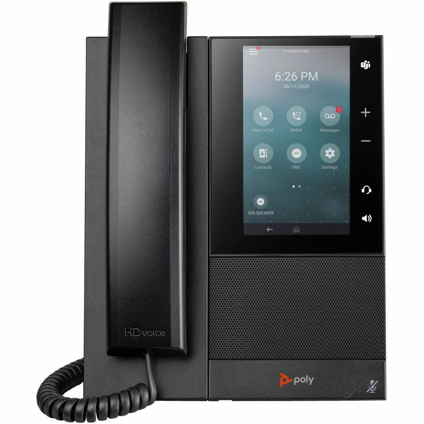 Poly 82Z78AA CCX 500 Business Media Telefon mit Open SIP und PoE-fähig Anruferkennung Freisprecheinrichtung VoIP