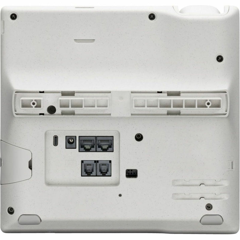 Bottom view of Poly Edge E550 showing multiple connectivity ports and mounting options