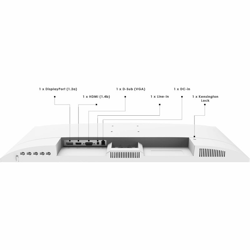 Detailed view of MSI ProMP273AW monitor ports and connections