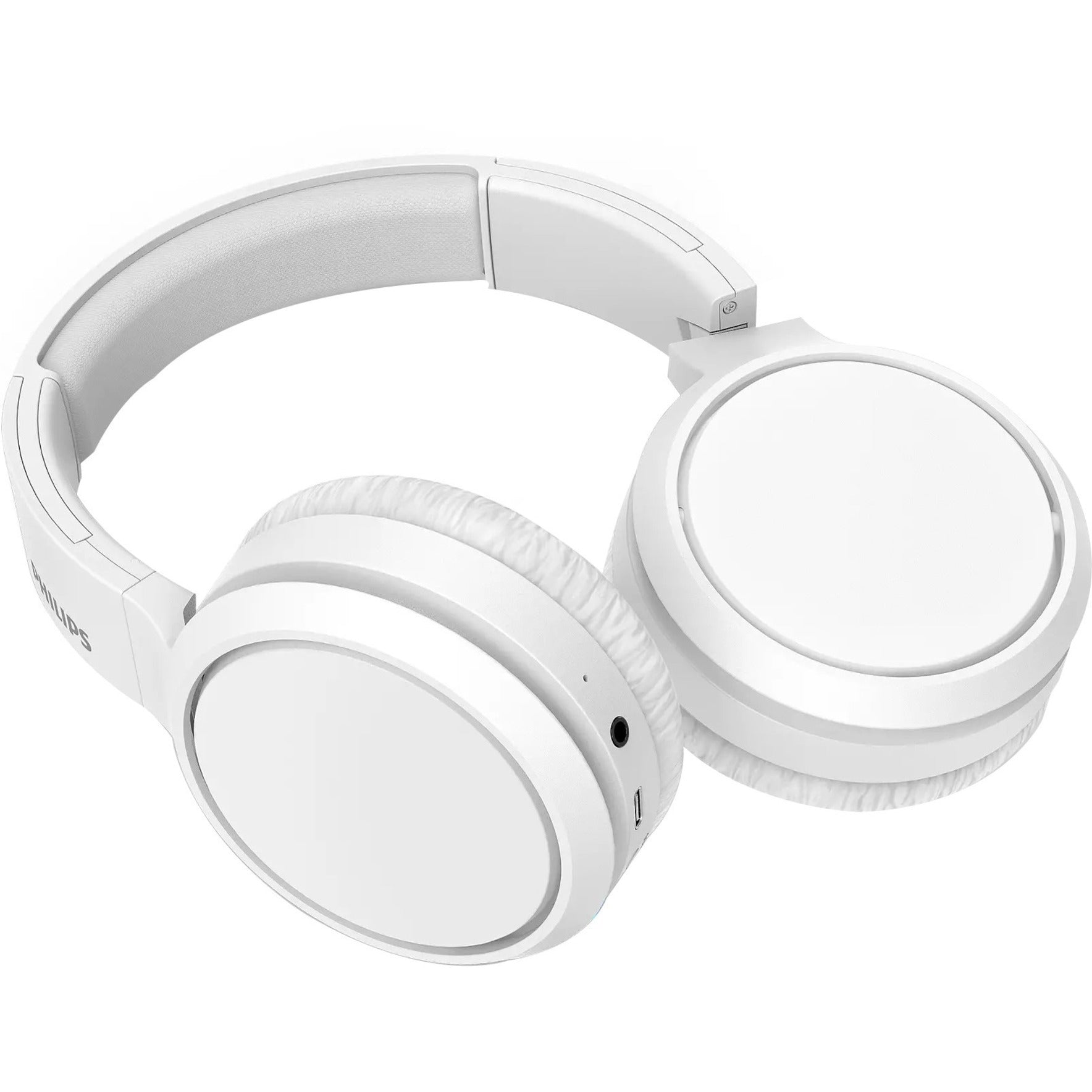 Philips TAH5205WT/00 Headset, Fold-Flat Lightweight Over-the-Ear Headphones with Integrated Microphone, White