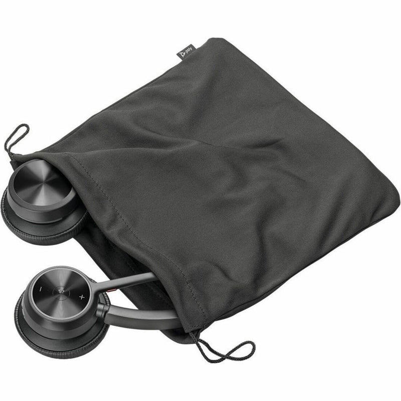 Poly Voyager 4320 UC headset with protective carrying pouch