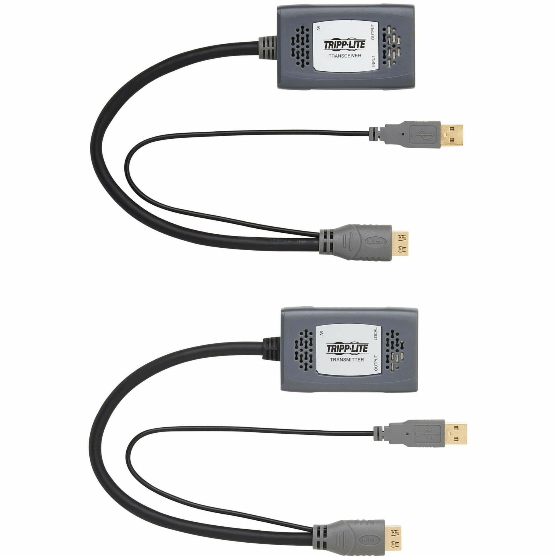 Paired transmitter and receiver units of the Tripp Lite video extender system-alternate-image3