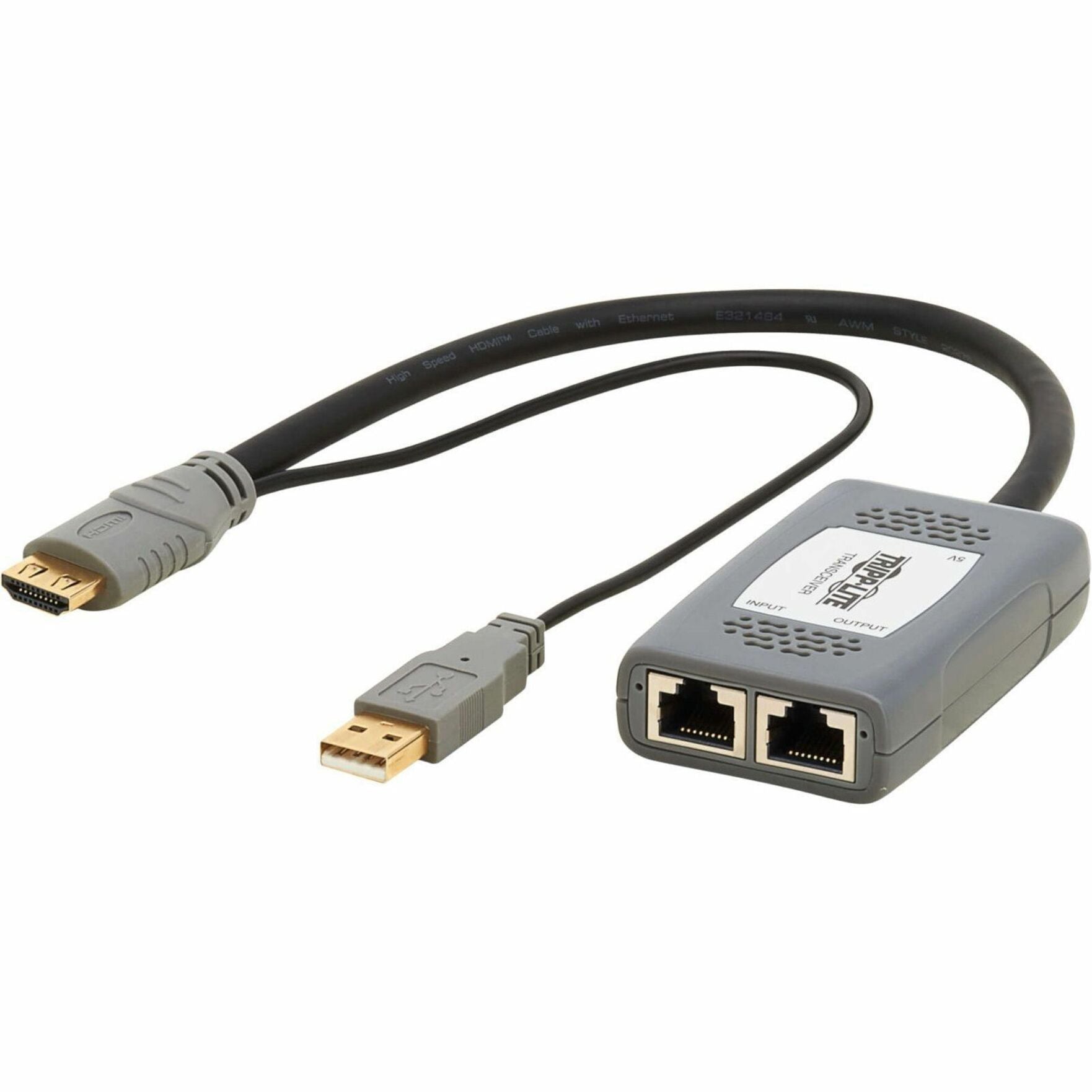 Tripp Lite B127U-110-PH ตัวรับสัญญาณวิดีโอ 4K การรับประกัน 1 ปี ปฏิบัติตาม TAA USB HDMI ออก เครือข่าย (RJ-45) ระบบโฆษณาดิจิทัล สายคู่ หมวด 6