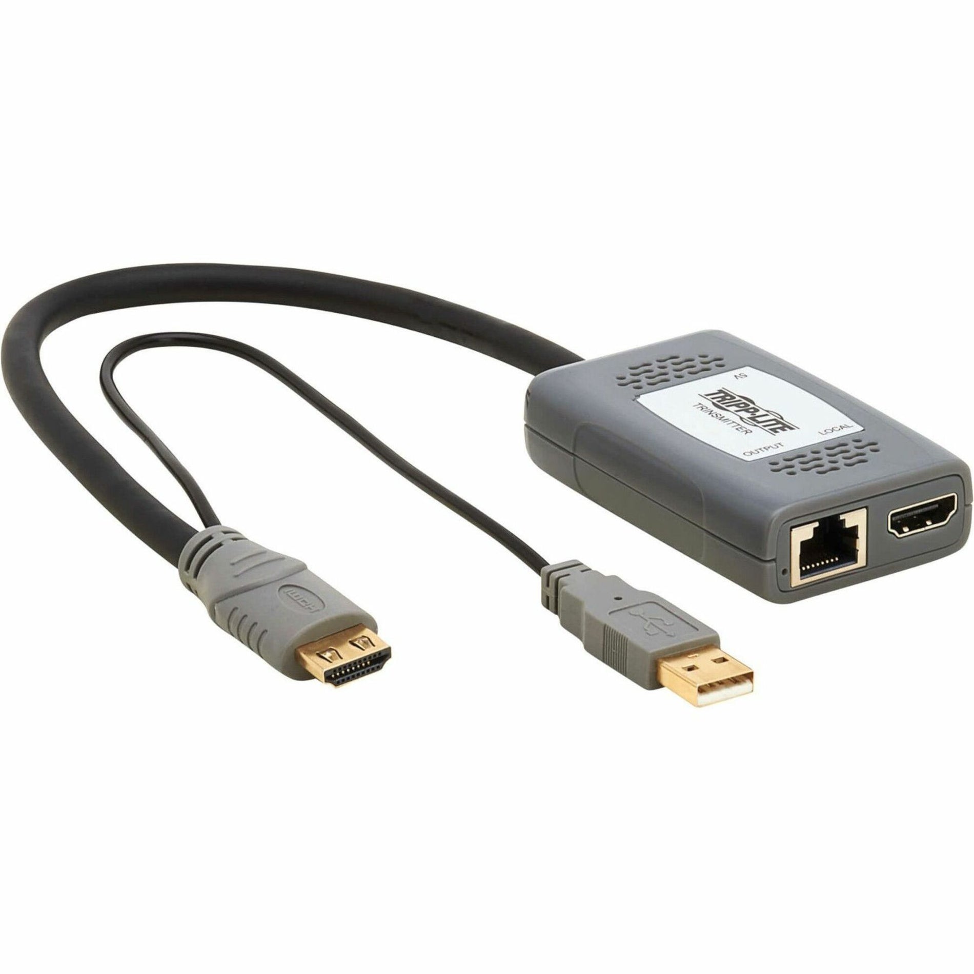 Tripp Lite B127U-110-PH video extender receiver showing HDMI, USB ports and RJ-45 connection-alternate-image1