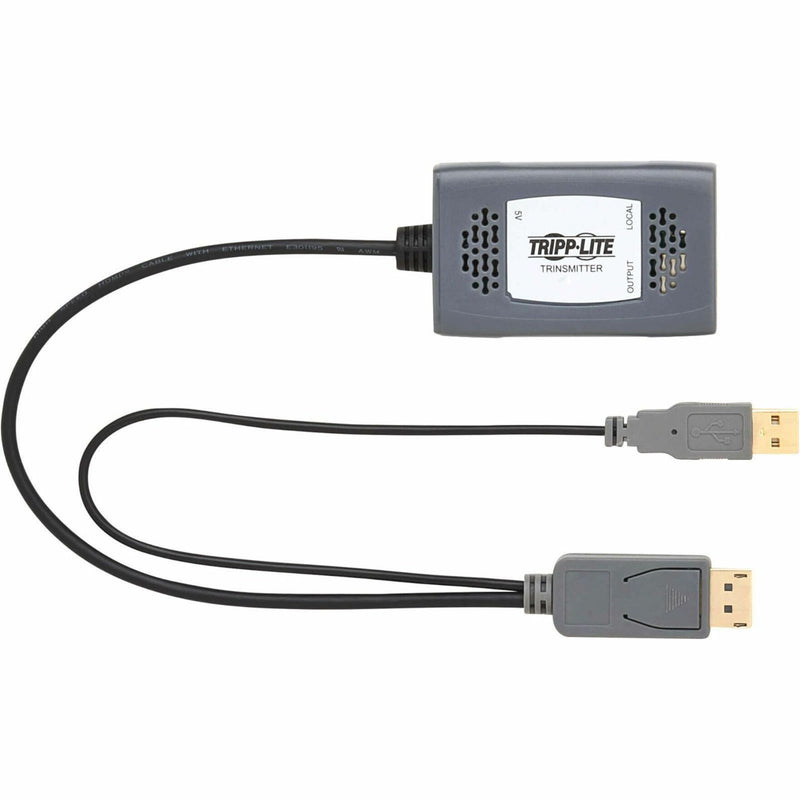 Side profile of Tripp Lite receiver with focus on cable connections