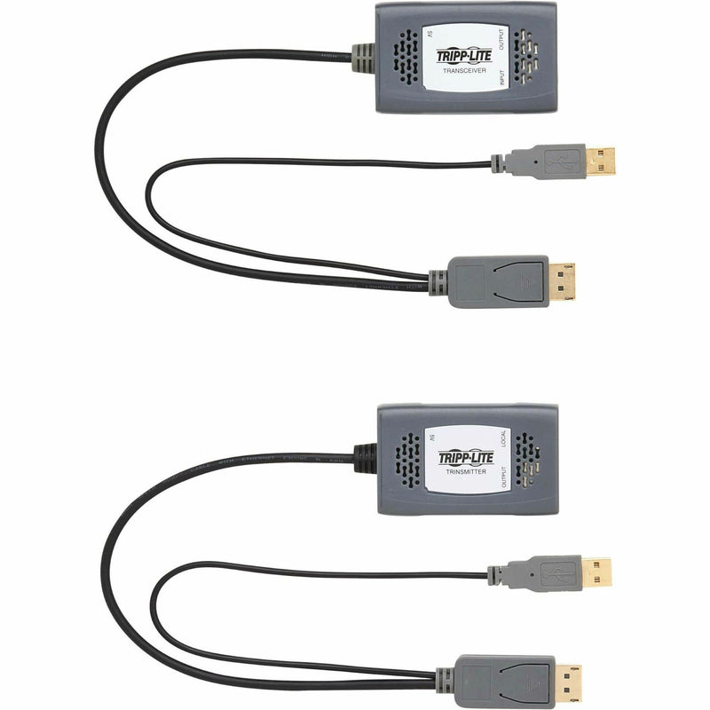 Close-up of transmitter and receiver units showing USB power connections