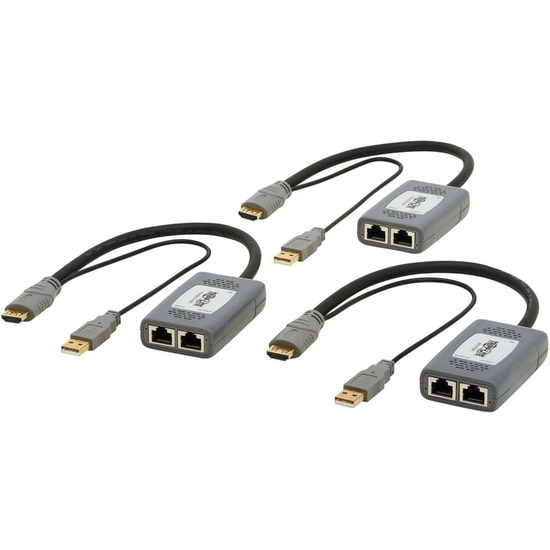 Three B127U-002-PHPH2 extender units showing dual RJ45 ports and cable connections