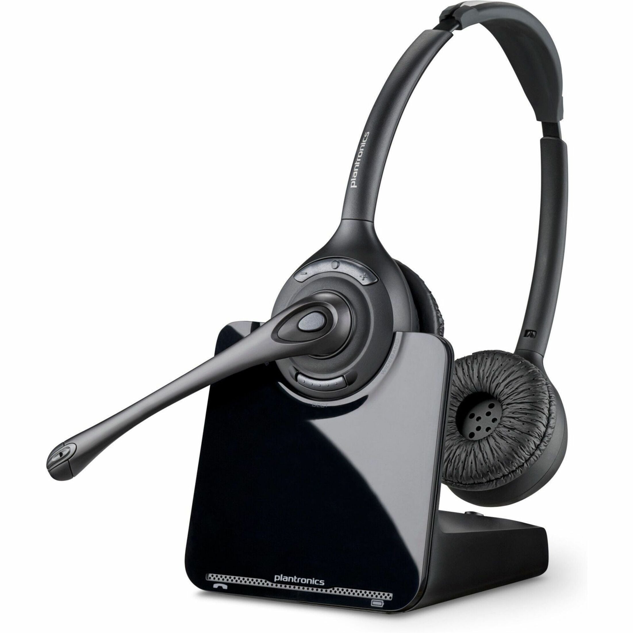 Poly CS520 XDExtra Density Wireless DECT Headset, Binaural On-ear, Noise Canceling, 351ft Range, SoundGuard Technology, 9Hr Talk Time, TAA Compliant Black - 7E2J9AAABA (1 Year Warranty)