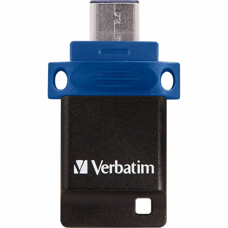 Side view of Verbatim dual drive showing both USB connectors