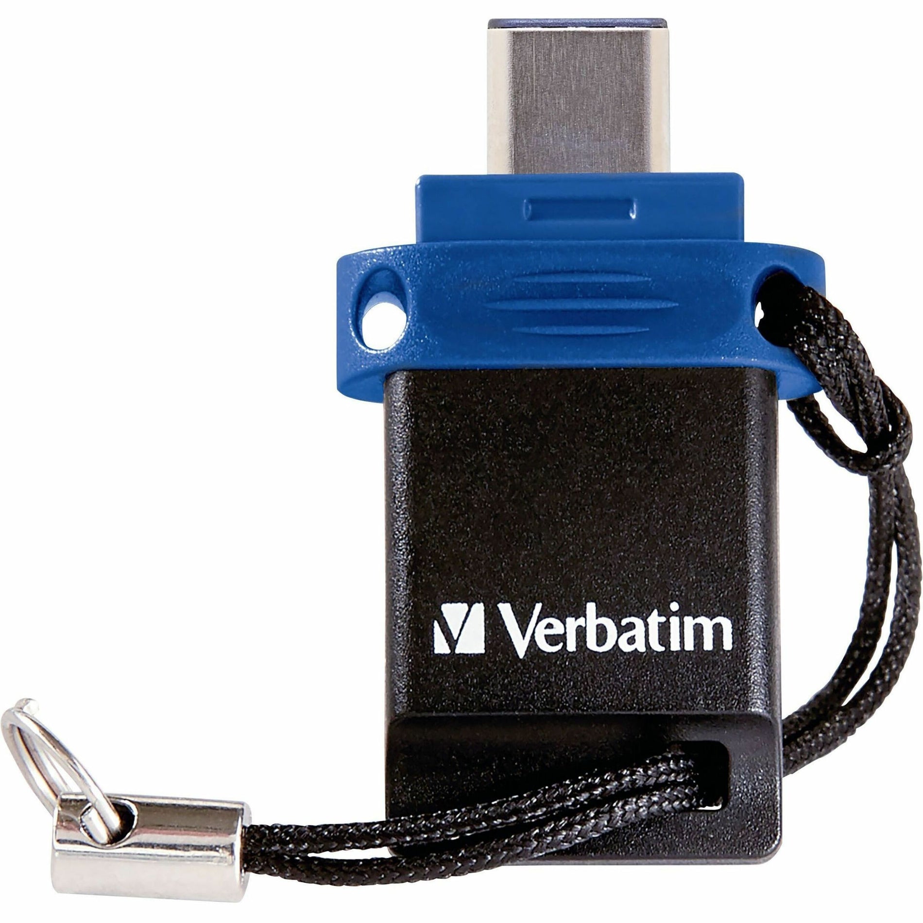 Close-up view of Verbatim dual USB drive showing antimicrobial protection features-alternate-image2