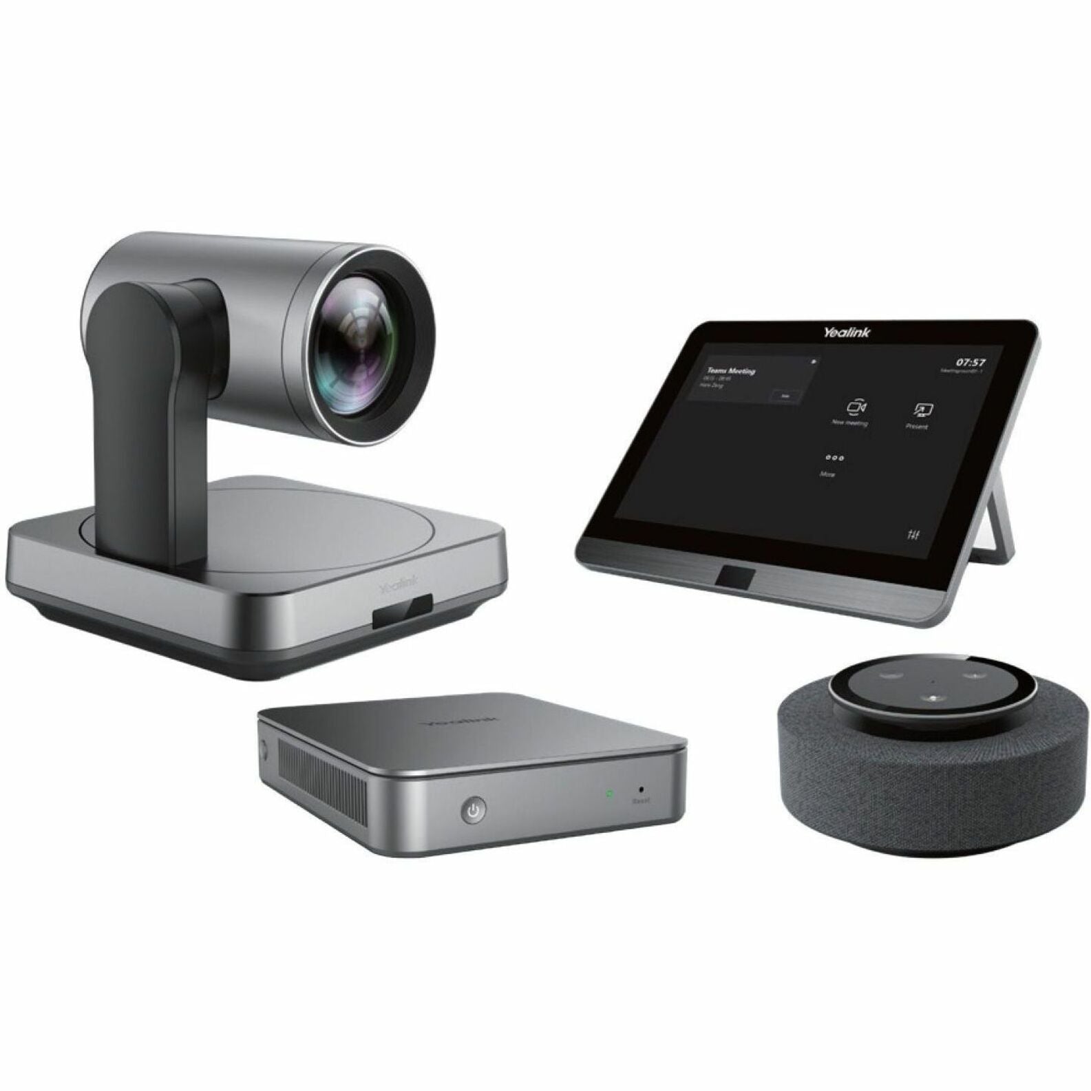 Yealink MVC640 Microsoft Teams Room System components including 4K PTZ camera, touch panel, mini-PC, and speakerphone-alternate-image1