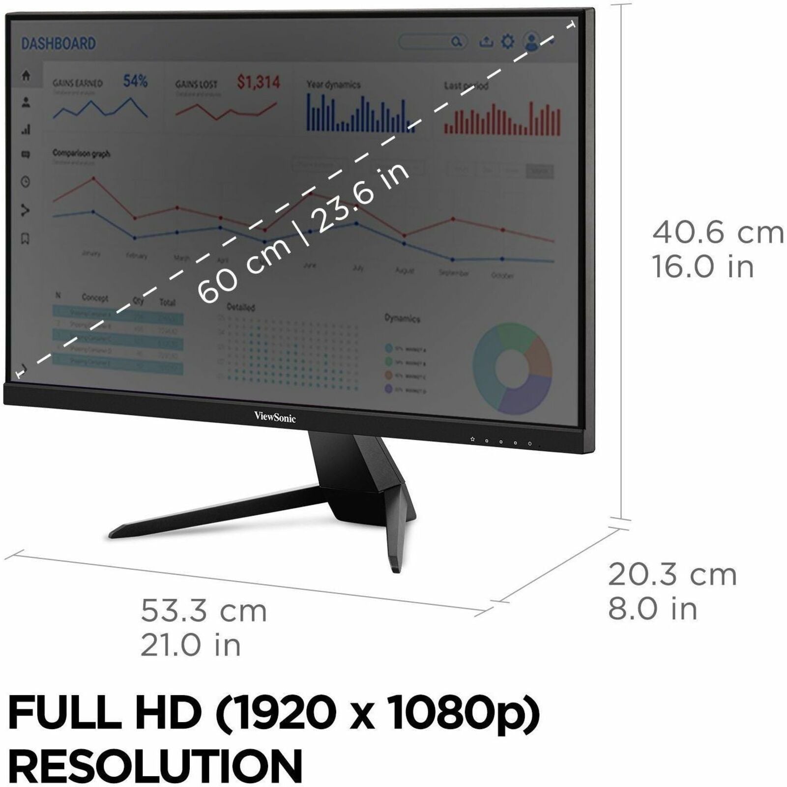 ViewSonic VX2467U 24" 1080p IPS Moniteur avec 65W USB C et HDMI Full HD Anti-éblouissement Mode Jeu Énergie Star