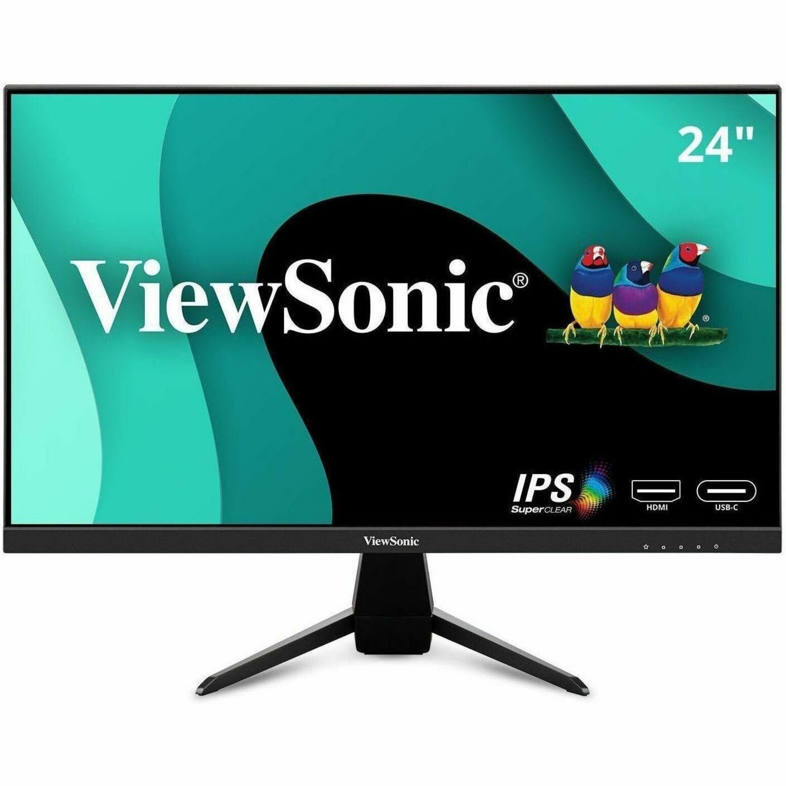 ViewSonic VX2467U 24" 1080p IPS Moniteur avec 65W USB C et HDMI Full HD Anti-éblouissement Mode Jeu Énergie Star